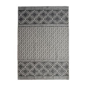 Alfombra polipropileno/algodón, patrón cruces gris, 120x170…