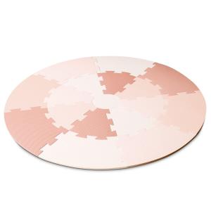 Alfombra puzle infantil de vinilo rosa 120x120 cm