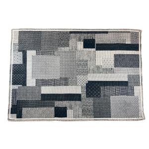 Alfombra rectangular patchwork de algodón en gris oscuro 20…
