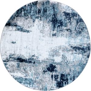 Alfombra redonda abstracta moderna azul/blanco/gris ø 160