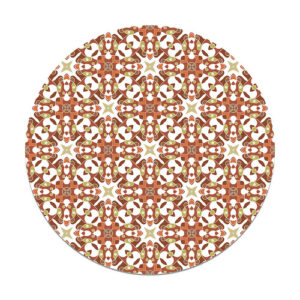 Alfombra redonda azulejo hidráulico tipo oriental naranja 1…