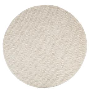 Alfombra redonda con tejido de lana color crudo D. 180
