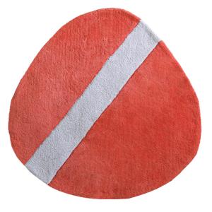 Alfombra redonda de algodón color rojo gris guijarro de d.9…
