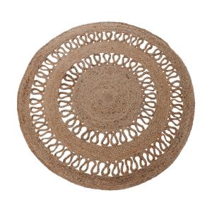Alfombra redonda de yute natural tejido marrón diámetro 120…