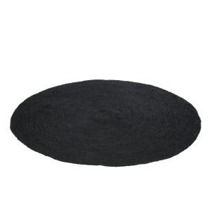 Alfombra redonda de yute negro de 150x150cm
