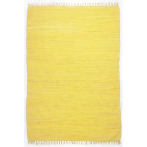 Alfombra reversible de algodón tejida a mano - amarilla - 1…