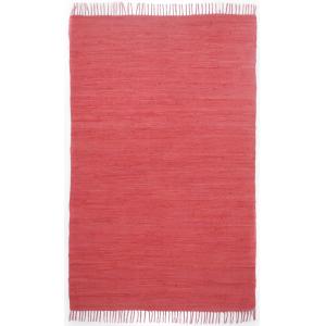 Alfombra reversible de algodón tejida a mano - roja - 160x2…