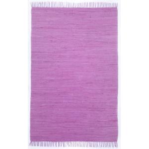 Alfombra reversible de algodón tejida a mano - violeta - 40…