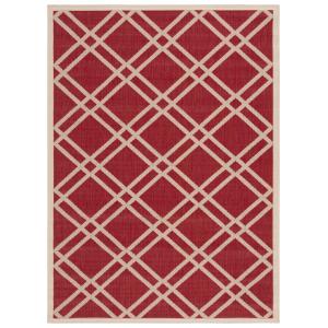 Alfombra rojo/beige 122 x 170 cm