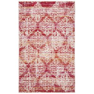 Alfombra rosa/multicolore 91 x 152 cm