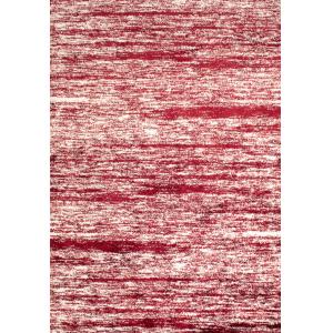 Alfombra shaggy abstracta estilo moderno rojo - 200x290 cm