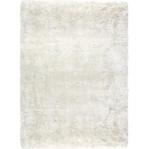 Alfombra shaggy de pelo largo tejida a mano, blanca 250x350