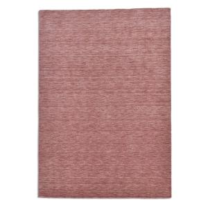 Alfombra tejida a mano en lana virgen - rosa - 140x200 cm