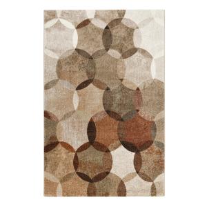 Alfombra tejida con diseño circular vintage tones de marrón…