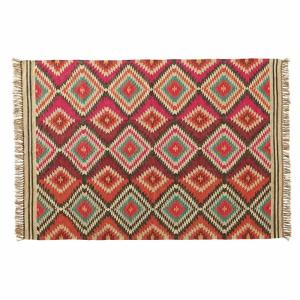 Alfombra tejida estilo kilim de lana y yute multicolor 160…
