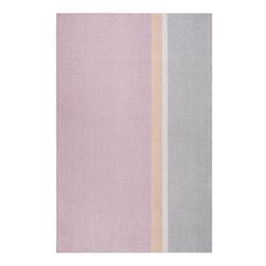 Alfombra tejida plana en algodón reciclado rosa y gris 120x…