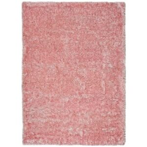 Alfombra tipo shaggy lisa en rosa 120x170 cm