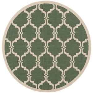 Alfombra verde/beige 160 x 160 cm