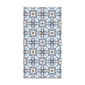 Alfombra vinílica azulejo hidráulico tipo oriental azul 100…