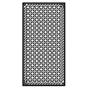 Alfombra vinílica geometría cuadrados negro 80x300 cm