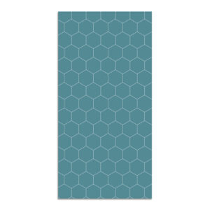 Alfombra vinílica mosaico hexágonos azul 100x140 cm