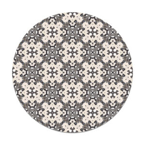 Alfombra vinílica redonda azulejo oriental gris 100x100 cm
