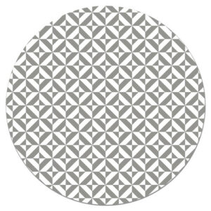 Alfombra vinílica redonda geometría gris 100x100 cm