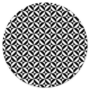 Alfombra vinílica redonda geometría negro 100x100 cm