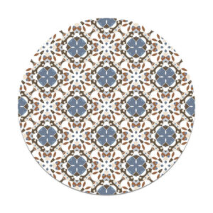 Alfombra vinílica redonda hidráulico oriental mosaico azul…