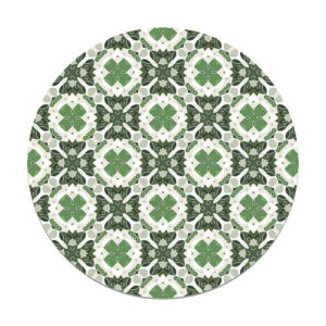 Alfombra vinílica redonda hidráulico oriental mosaico verde…