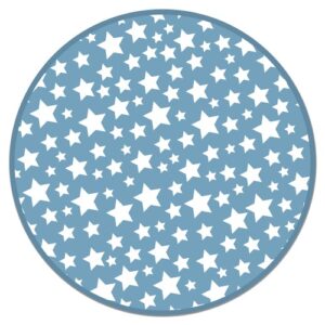 Alfombra vinílica redonda infantil estrellas azul 150x150 c…
