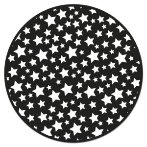Alfombra vinílica redonda infantil estrellas negro 100x100…