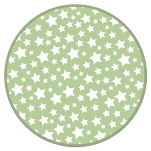 Alfombra vinílica redonda infantil estrellas verde 100x100…