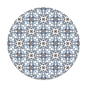 Alfombra vinilo redonda azulejo hidráulico tipo oriental az…