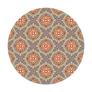 Alfombra vinilo redonda azulejo oriental floreada original…