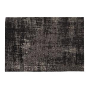 Alfombra vintage tejida en jacquard negro, 155x230