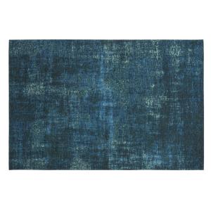 Alfombra vintage tejida en jacquard pato azul, 140x200