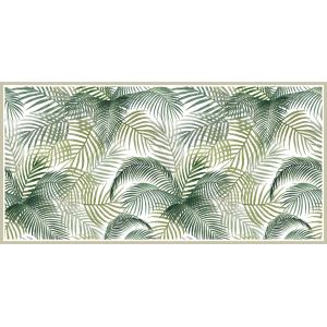Alfombras vinílicas acuarela tropical verde 48x98 cm