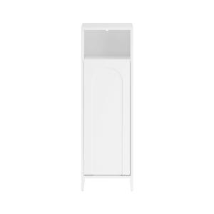 Amario de baño con 1 cesto y 1 estante abierto blanco