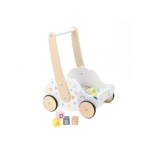 Andador de madera con cubos de juego