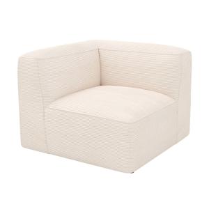 Ángulo izquierdo para sofá modular de terciopelo blanco rot…