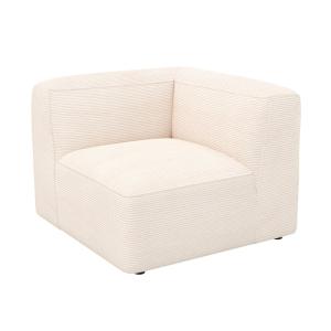 Ángulo recto para sofá modular de terciopelo blanco roto