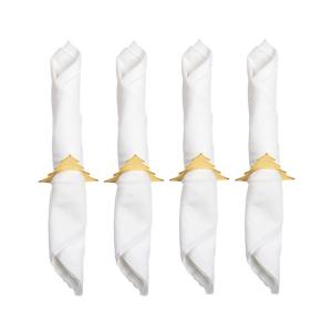 Anillos de servilleta árbol de Navidad dorados - set de 4