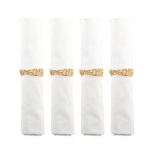 Anillos de servilleta con cadena dorada - set de 4