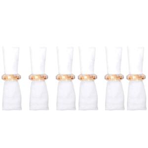 Anillos de servilleta de cristal ámbar - lote de 6