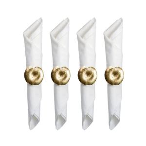 Anillos de servilleta de lirio dorado - set de 4