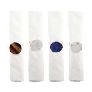 Anillos de servilleta de piedras multicolores - set de 4