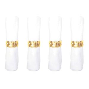 Anillos de servilleta de trenza dorados - set de 4