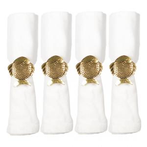 Anillos de servilleta peces dorados - lote de 4
