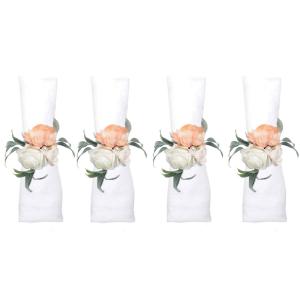 Anillos de servilleta ramo de flores - set de 4